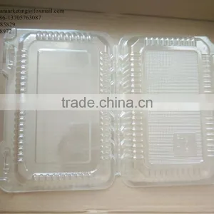 High Quality BOPS Clamshell Hinged Plastic Food Container for Bakery, Salad, Cake, Sushi and Pastry thumbnail-1