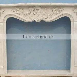 Cheap Modern White Marble Fireplace Mantel thumbnail-3
