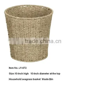Large Seagrass Waste Basket From China thumbnail-1