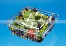 China Food Grade PET Clear Hinged Plastic Clamshell Lettuce Packaging thumbnail-1