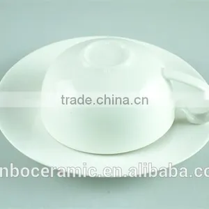 Ceramic Porcelain White Cup Saucer Set, Bulk Tea Cups and Saucers Cheap, Coffee Cup and Saucer thumbnail-3
