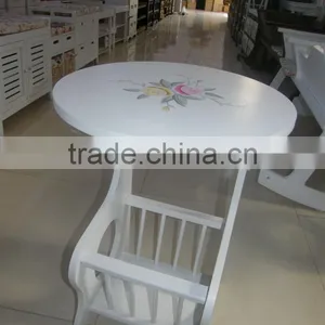 Home Furnishing Round End Table, White T10-2040 thumbnail-2