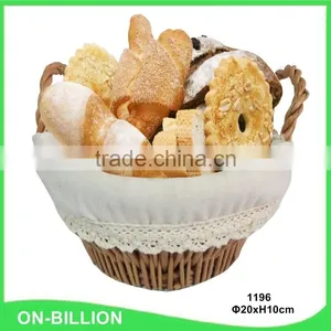 High Quality Woven Willow Round Bread Basket With Handles thumbnail-1