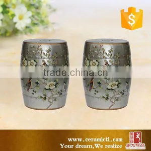 Silver Color Chinese Cermaic Barrel Stool thumbnail-1