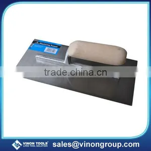 Plastering Trowel, Finishing Trowel, Spring Steel Trowel W/Wooden Handle thumbnail-1