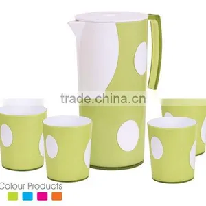 5 Pcs Plastic Pitcher Set,water Pitcher Set,one Pitcher With Four Cups Set thumbnail-1