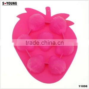 11098 Popular Baking Tools Silicone Strawberry Shape Cake Moulds thumbnail-1