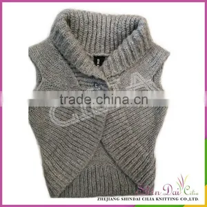 2017 Latest Design Fancy Acrylic and Mohair Sweater Vest for Girl thumbnail-1