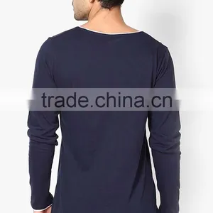 Fashion Custom Cotton v Neck Long Sleeve t Shirt thumbnail-4