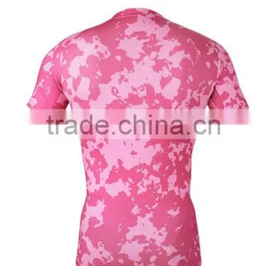Custom Made Short Sleeve Pink Sublimation Compression Shirt Rash Guard 2016 Super Man thumbnail-2