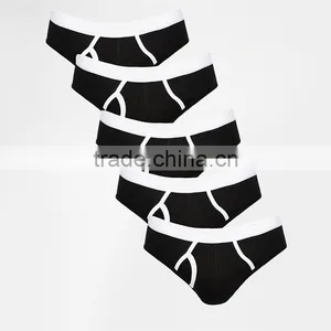 5 Pack Mens Disposable Briefs Wholesale With Contrast Trim thumbnail-1