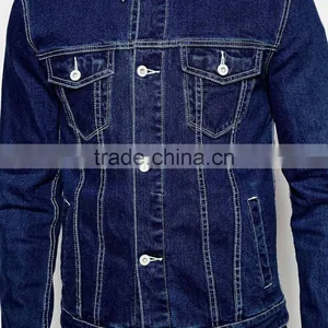 Popular Dark Blue Denim Jacket in New Model for Men Outdoor Wear thumbnail-3