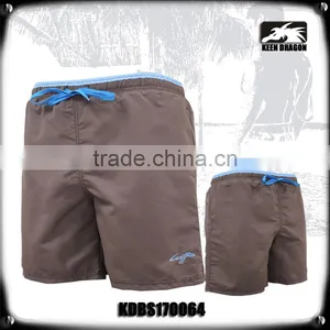 Microfiber Polyester Contrast Solid Color Swim Shorts With Mesh Inside thumbnail-1