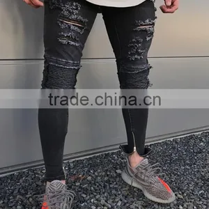 2017 New Arrival Custom Skinny Distressed Jeans Men Fashion Wholesale New Model Jeans Pants thumbnail-2
