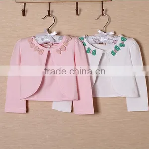 Neck With Green Bow Tie Spring / Summer Children Girls Coat Fashion 100% Cotton Newest Kids Coats Girls Coats thumbnail-1