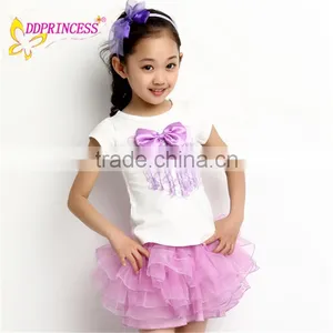 Wholesales Cotton Ball Gowndress up Girl's Skirt Suits for Party for Children thumbnail-4