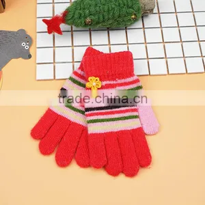 TC13025 Cheap Winter Warm Knitted Kids Gloves New Fashion Cute Long Finger With Fingers thumbnail-5