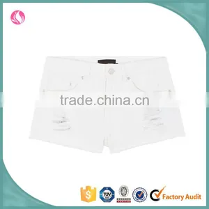 Ladies Cheap Stylish White Jean Fabric Sexy Hot Short Pants 2016 thumbnail-1