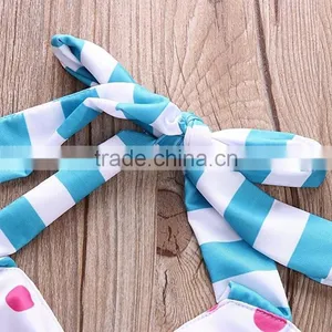 Polka Dot Swimwear Match Stripe Bowknot One Piece Swimsuit Wholesale thumbnail-2