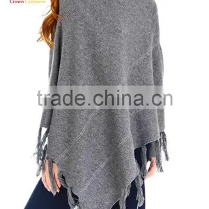 New Fashion Pashmina Wrap Fringed Ponchos Cashmere Poncho thumbnail-2
