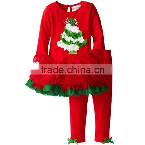 2017 Wholesale Children's Boutique Clothing Cute Baby Set Kids Christmas Outfit thumbnail-1