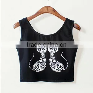 2015 New Arrival Design Your Own Printing Sexy Young Lady Short Tank Top thumbnail-3