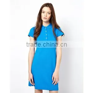 Beautiful Ladies Cotton Polo Dress Shirt for Wholesale thumbnail-1