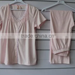 Fashion Workmanship Lady's Pajamas Set With Full Fabric Print and Lace Decoration thumbnail-1