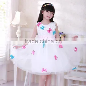 2016 Newest Girls Wedding Dresses Bows White Princess Kids Dress For Korean Style Children Clothes GD40829-9 thumbnail-1