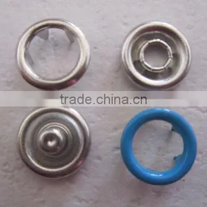 Enviromental-friendly Baby Jumpsuit Brass 4 Part Nickel Color Ring Style Prong Snap Button 9.5mm thumbnail-5