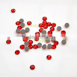 Flat Back Glass Hot Fix Stone Loose Crystal Components With a Flat Reverse Side Siam Colour thumbnail-2