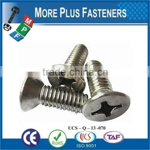 Made in Taiwan Machine Screw ISO 7046 Philips Flat Head Countersunk Stainless Steel and Carbon Steel Zinc Plated thumbnail-1