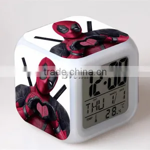 Promotion Gift LED Alarm Clock Deadpool Alarm Clock Table Clock for Kids Custom Digital LED Alarm Clock thumbnail-1