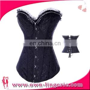 Black Lace Woman Tops Corset Sexy Lingerie thumbnail-1