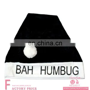 2017 New Designs Adult Bah Humbug Black Novelty Santa Claus Christmas Xmas Hat for Christmas Party thumbnail-1