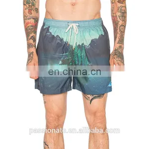 100% Polyester Quick Dry Landscape Print Boardshorts thumbnail-1