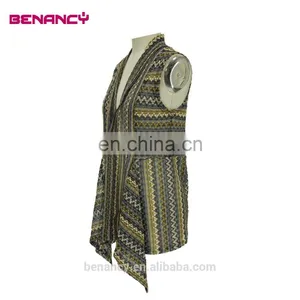 Women's Sleeveless Shawl Cardigan Zigzag Drape Hem Lightweight Cardigan thumbnail-2