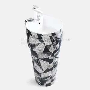 Hot Sale Best Price Floor Mounted Middle East Ceramic Pedestal Basin Sink thumbnail-2