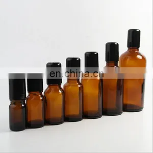 Manufacturer High Quality Amber Essential Oil Glass Bottle With Steel Roller 5ml 10ml 15ml 20ml 25ml 50ml thumbnail-5