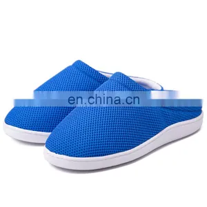 Wholesale Breathable Men's Original Two-Tone 3D Amazon Mesh Bamboo Fiber Gel Slippers Memory Foam Slipper thumbnail-2