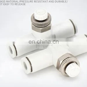 SMC Type Pipe Throttle Valve Rotary Air Fitting Connector AS1001F-06 thumbnail-2
