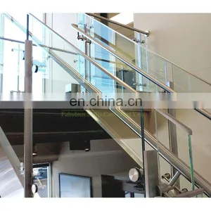 Foshan Factory Terrace Glass Balustrade Stainless Steel 304 316 Balcony Glass Railing Post Prices thumbnail-2