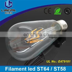 Langma 4W 6W 8W Retro screw E27 E26 AC110V AC230V vintage edison filament light bulb ST64 st58 led сертифицированный по стандартам CE/Rohs/UL thumbnail-2