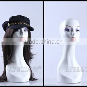 Plastic Female White Head Mannequin Dispaly Jewelry/ Hat /scarf/wig Mannequin Head H1011 thumbnail-1