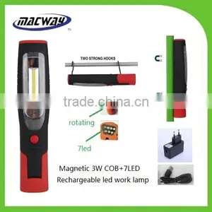 Magnetic 3W COB+7LED Rechargeable Led Work Lamp thumbnail-1