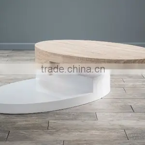 Three Layers Square Rotating MDF Board Coffee Table thumbnail-4