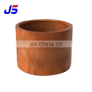 Round Square Rectangle Decorative Planter Corten Steel Flower Pots Used for Garden and Interior Decoration thumbnail-1