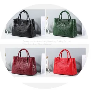 Crocodile Leather Large Bag Women's Bag Leather 2022 New Large-Capacity Bucket Bag Luxury Shoulder Messenger Handbag thumbnail-1