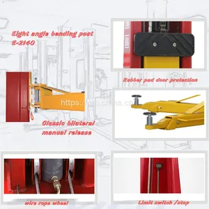 4 Ton Eight Bended Post With Two 2 Post Side Manual Release Hydraulic Car Lift V-LZW-E-2140 thumbnail-2