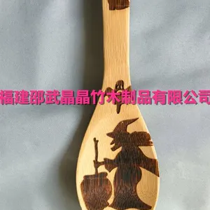 Christmas Bamboo Cooking Utensils Set Burned/bamboo Kitchen Spoons Set Laser Carving Kitchenware Bambu Cooking Utensil Set Engraved thumbnail-4